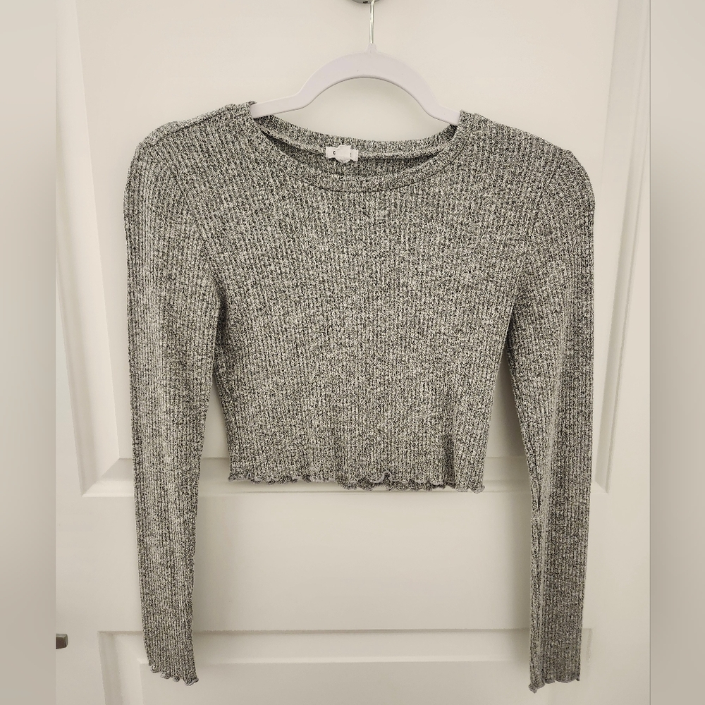 Garage Heather Gray Ribbed Crop Top